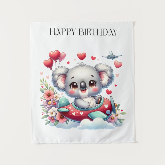 Tapiz Cumpleaños Koala Piloto (Anverso)