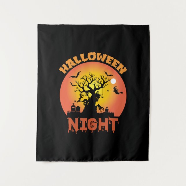 Tapiz Cumpleaños Noche de Halloween (Anverso)