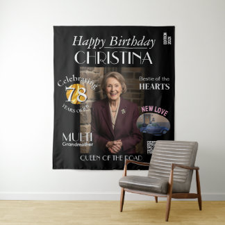 Tapiz Cumpleaños Personalizado Cubierta de Revista