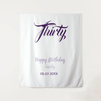 Tapiz Cumpleaños treinta 30º nombre fecha estilo pastel 