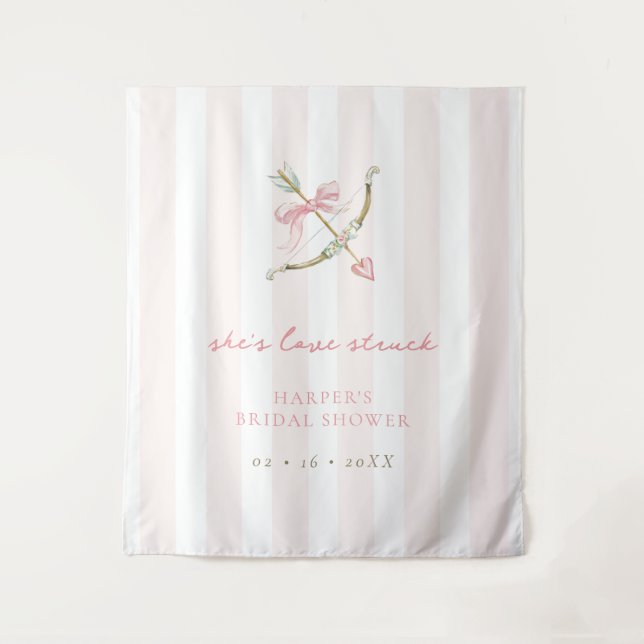 Tapiz Cupid Arrow Love Struck Bridal Shower Welcome (Anverso)