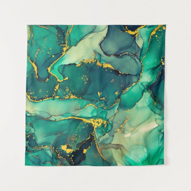 Tapiz Currents of translucent hues, snaking metallic swi (Anverso)