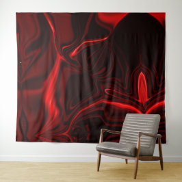 Tapiz Curvas vermelhas claro e escuro em fundo escuro.