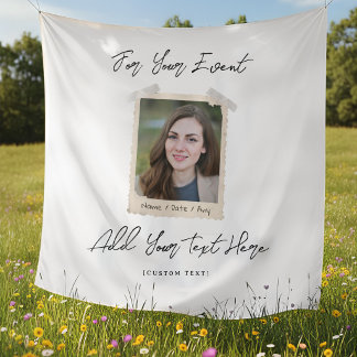 Tapiz Custom All Events Banner, Minimalist Photo & Text 