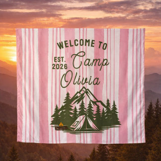 Tapiz Custom Camp Bachelorette Pink Stripe