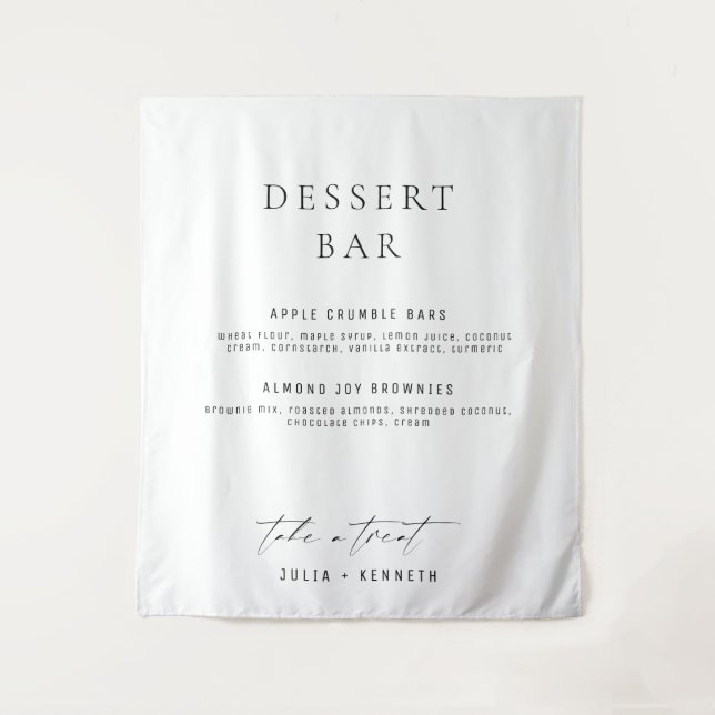 Tapiz Custom Dessert Menu Wedding Fabric (Anverso)