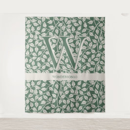 Tapiz Custom Emerald Green Flower editable monogram