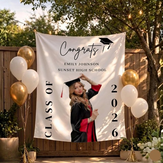 Tapiz Custom Graduation Photo Backdrop Banner Class  (Subido por el creador)