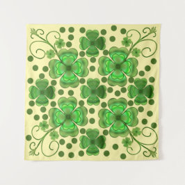 Tapiz Custom Metallic Green Clover & Swirl Pattern 