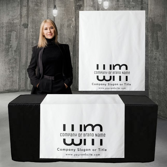 Tapiz Custom Minimal Business Table Runner Banner White (Custom Minimal Business Table Runner Banner White Tapestry)