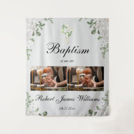 Tapiz Custom Photo Collage Christening Baptism Backdrop