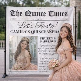 Tapiz Custom Quinceañera Backdrop Newspaper Tapestry