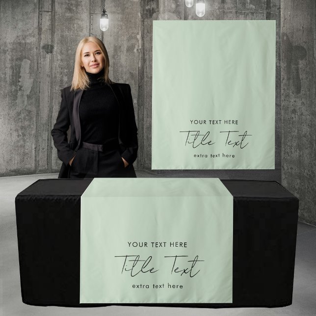 Tapiz Custom Table Runner Banner Modern Script Green (Custom Table Runner Banner Modern Script Green Tapestry)