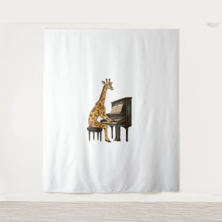 Tapiz Cuta jirafa tocando piano jirafas música