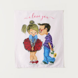Tapiz Cuta Pareja Romántica - Amor - Te Amo - Beso