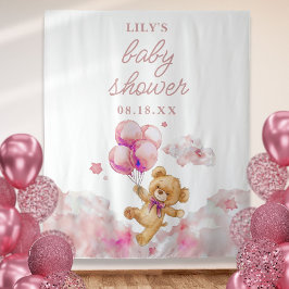 Tapiz Cute Bearly Espera Rosa Niña Baby Shower Prop de F