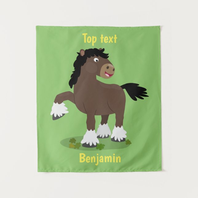 Tapiz Cute Clydesdale personalizado de caballo ilustraci (Anverso)