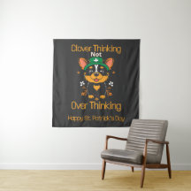 Cute Corgi St. Patrick's Day Tapestry