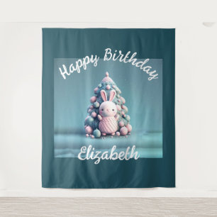 Tapiz Cute, divertido, conejito, estilo kawaii