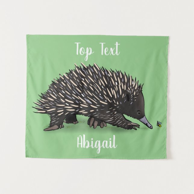Tapiz Cute echidna con ilustracion de personalizado de a (Anverso (horizontal))