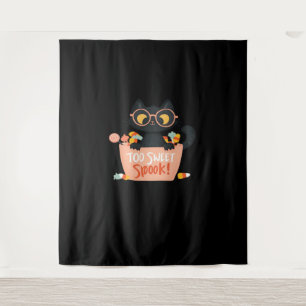 Tapiz Cute gato negro Halloween Candy Too Sweok Spook - 
