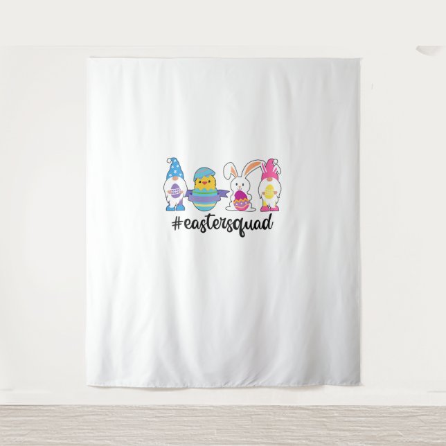Tapiz Cute Gnomies Bunnies Squad Easter Day Funny Rabbit (Anverso)