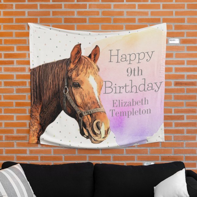 Tapiz Cute Horse Birthday Party Animal Equestrian Kid's  (Subido por el creador)