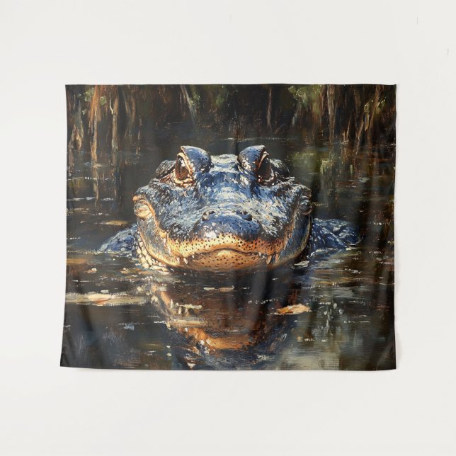 Tapiz Cute lagarto en la pintura de los Everglades de Fl (Anverso (horizontal))