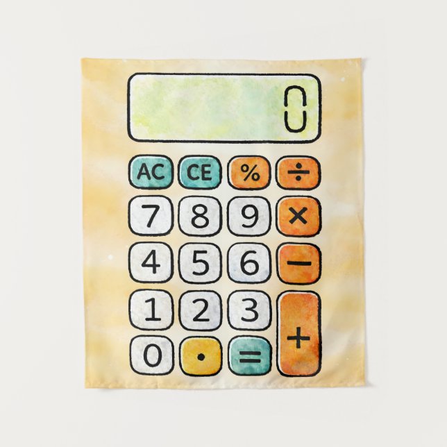 Tapiz Cute Maths Calculator Poster for Kids (Anverso)