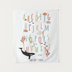 Tapiz Cute Ocean Educational Alphabet Neutral Nursery