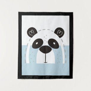 Tapiz Cute Panda Face Colorblock