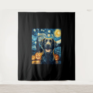 Tapiz Cute Perro Labrador Negro Halloween Jack O Lintern