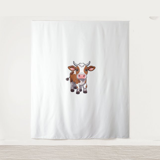 Tapiz Cute Personalizado Cow (Anverso)