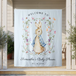 Tapiz Cute Peter Rabbit Wildflowers Baby Shower