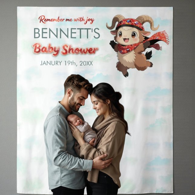 Tapiz Cute Ram Winter Baby Shower Tapestry (Subido por el creador)