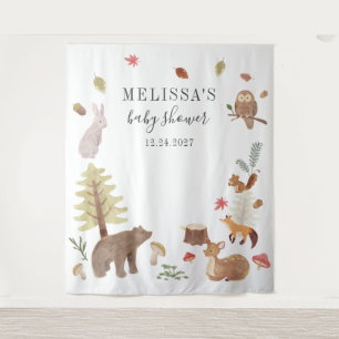 Tapiz Cute Rustic Woodland Forest Animals Baby Shower