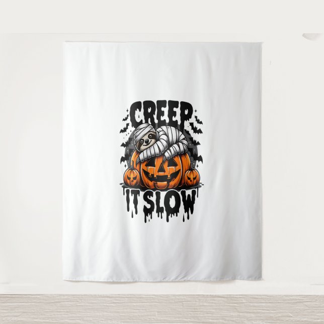 Tapiz Cute Sloth Happy Halloween (Anverso)