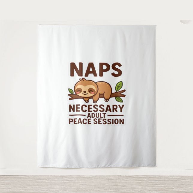 Tapiz Cute Sloth Naps - Necesaria Sesión De Paz Para Adu (Anverso)