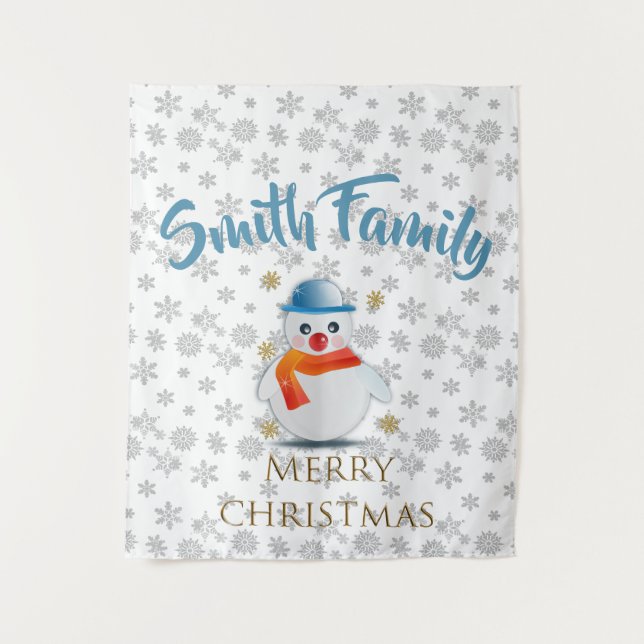 Tapiz Cute Snowman (Anverso)
