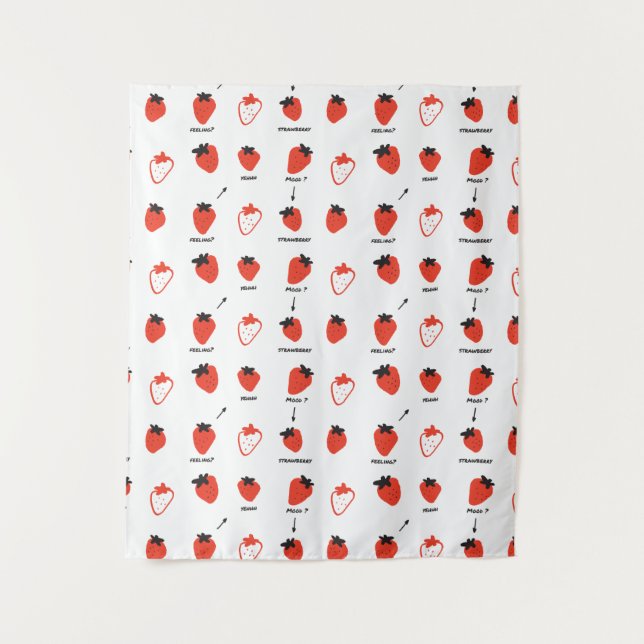 Tapiz Cute Strawberry Pattern Tapestry Room Decor (Anverso)