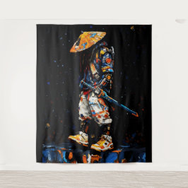 Tapiz Cyber Ninja Palette Knife Neon Orange Impasto