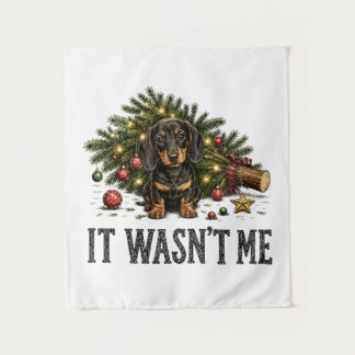 Tapiz Dachshund Divertido Navidad No Fui Yo