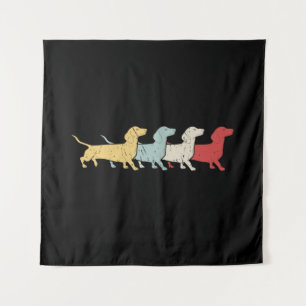 Tapiz Dachshund Retro Vintage