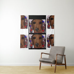 Tapiz Dachshund Rojo     