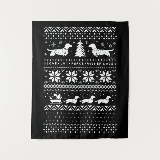 Tapiz Dachshunds Christmas (Anverso)