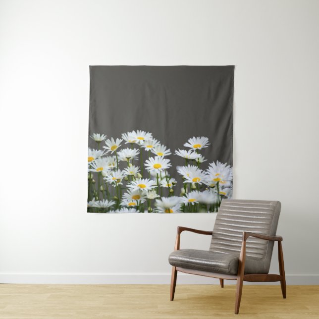 Tapiz Daisies on Grey (In situ)
