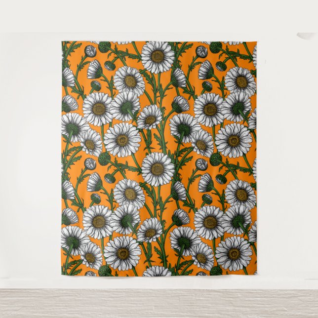 Tapiz Daisies on naranja (Anverso)