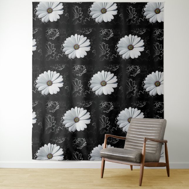 Tapiz Daisies y tonos grises (In situ)
