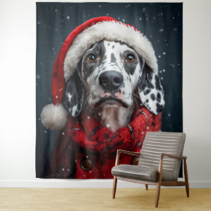 Tapiz Dalmacia festiva en Santa Attire