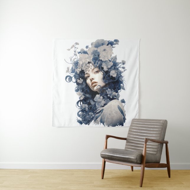 Tapiz Dama Delicadamente Florada - Ilustración  (In situ)